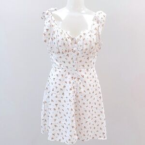 River Island NWOT White Floral Tie-Shoulder Sundress size 10